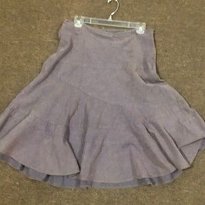 Knee length corduroy grayish blue skirt